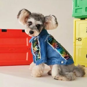 Have your fur baby just as stylish as you with this bling jean Jacket.